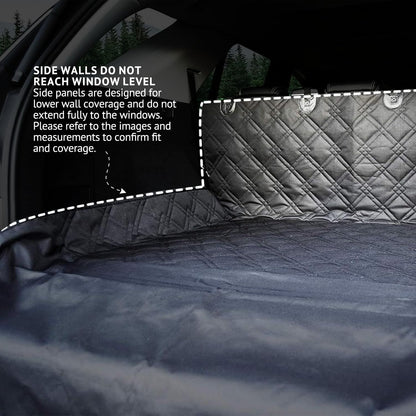 Bulldogology Heavy-Duty Waterproof SUV Cargo Liner for Dogs - 55" x 82" Nonslip Trunk Cover for Pet Protection in SUVs, Vans, and Cars (Large, Black)