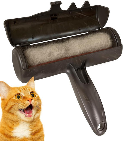 Pet Hair Remover Roller - Self-Cleaning Lint Roller for Efficient Removal of Dog and Cat Hair from Furniture, Carpets, Bedding, and Clothing - Grey