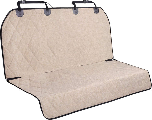 Dog Seat Cover and Pet Seat Protector, Standard Size, Heather Khaki | Backseat Cover for Cars, SUVs, and Trucks, Rear Bench Protector