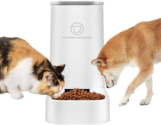 Automatic Pet Feeder and Water Dispenser Set - 1-Gallon Waterer and 2.1Kg Food Feeder for Cats and Dogs, Self-Dispensing, Made of Durable Polypropylene Material