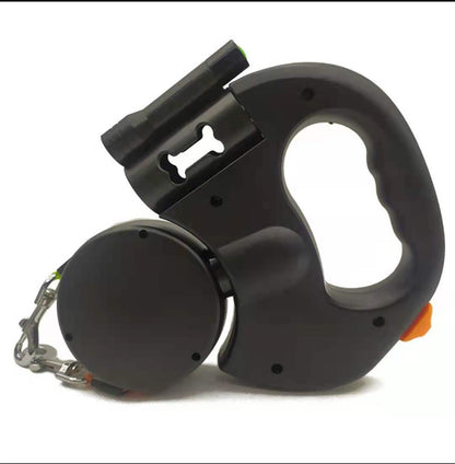 Retractable Reflective Dog Leash for Small Dogs with 360° Swivel and Integrated Lights - Dual Pet Walking Solution